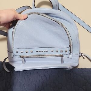 Michael Kors Sky Blue Leather Backpack